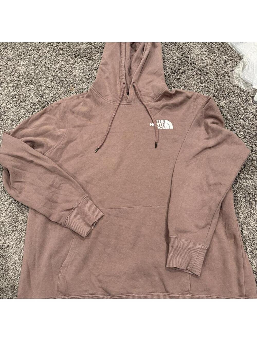 The North Face Women's XL Hoodie in Mauve with Logo Print